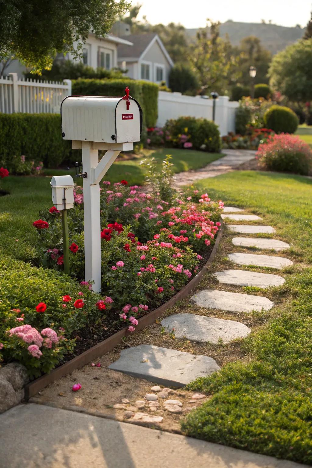 Stepping stones offer charm and effortless access to your mailbox.