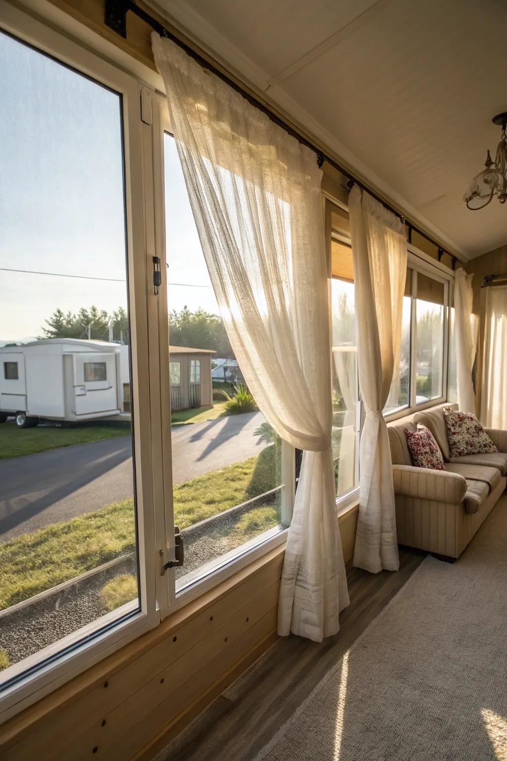 Maximizing sunlight can elevate the atmosphere of your manufactured home.