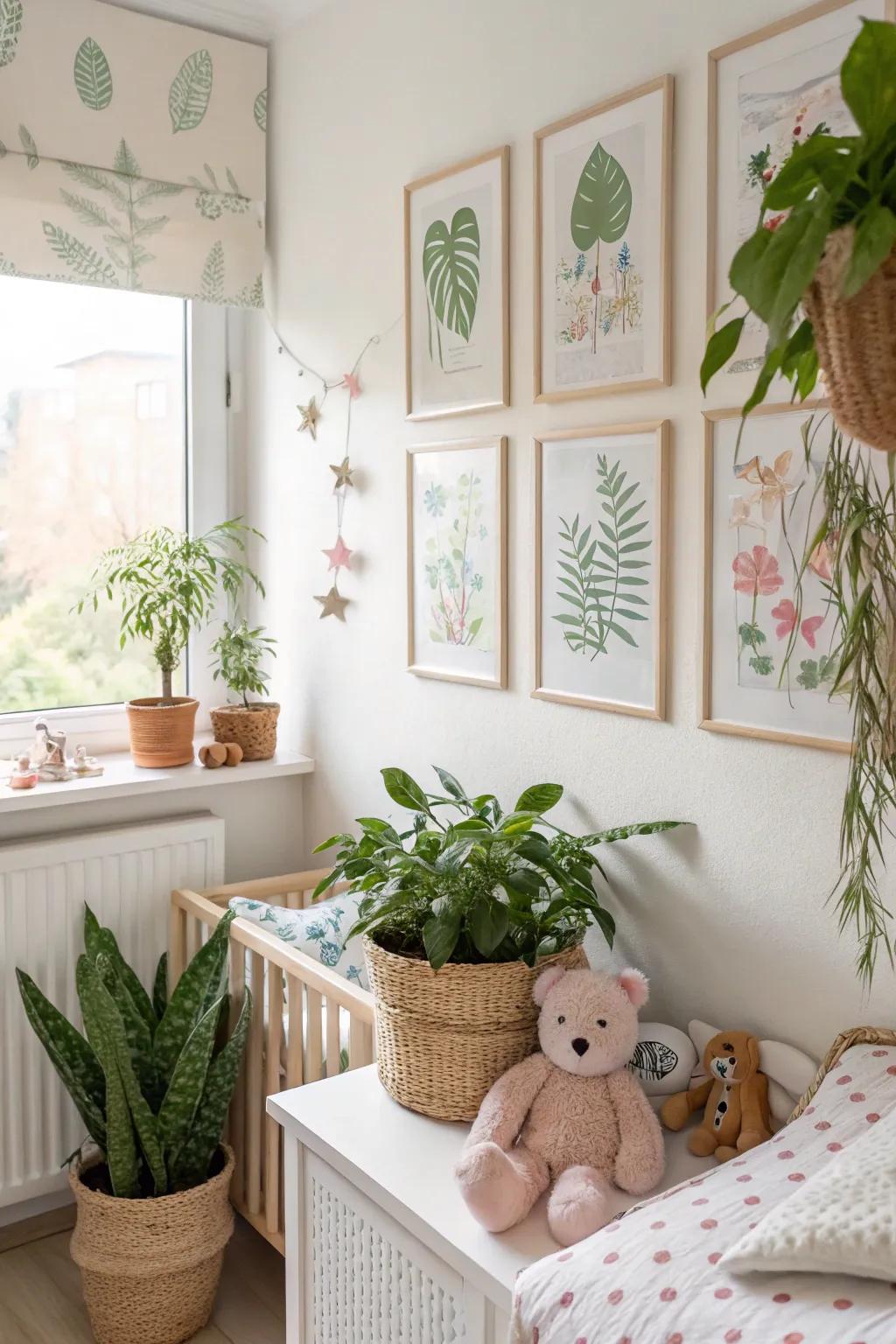 Organic components craft a tranquil and lively atmosphere.