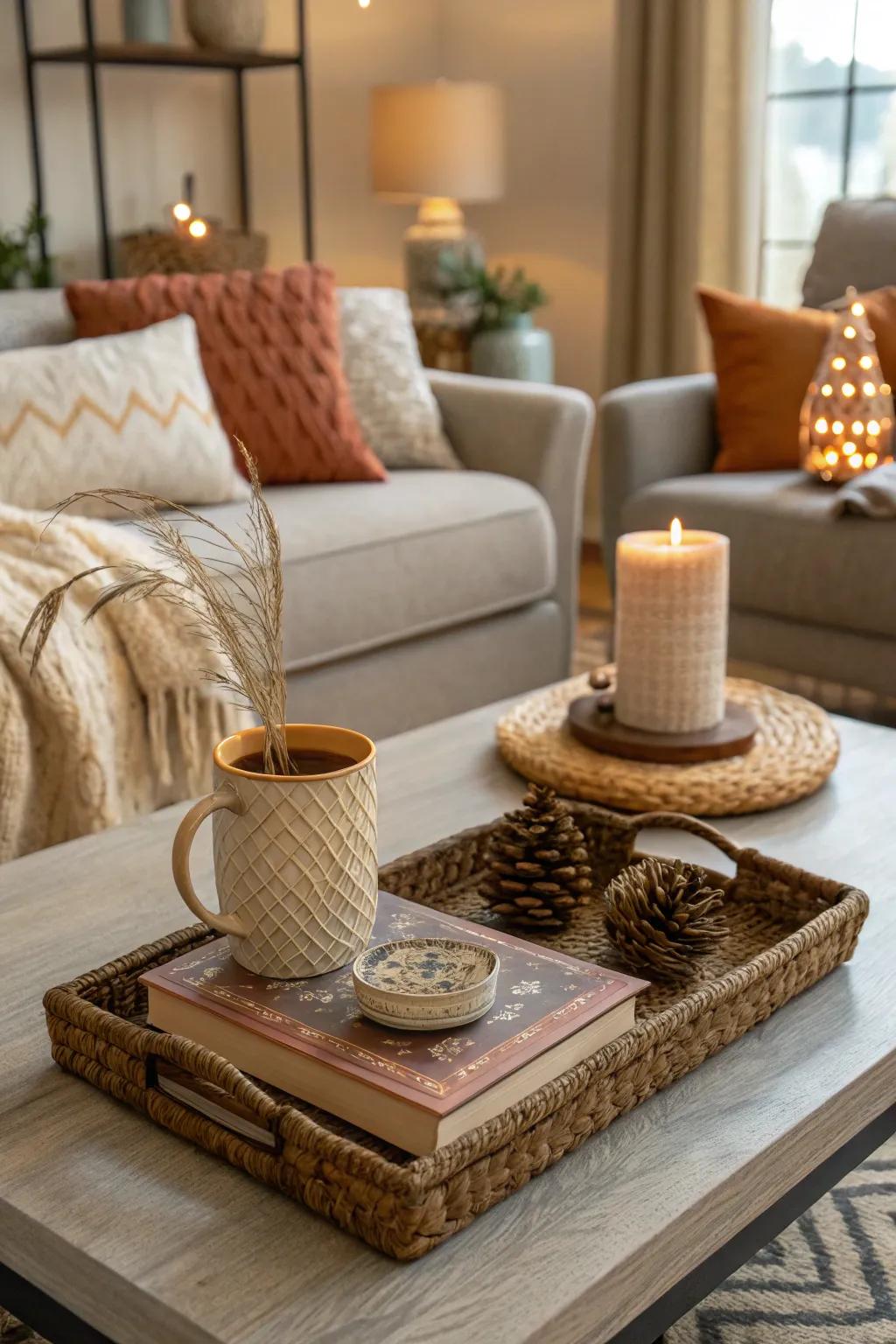 Welcoming hues establish an inviting vibe in any living space.