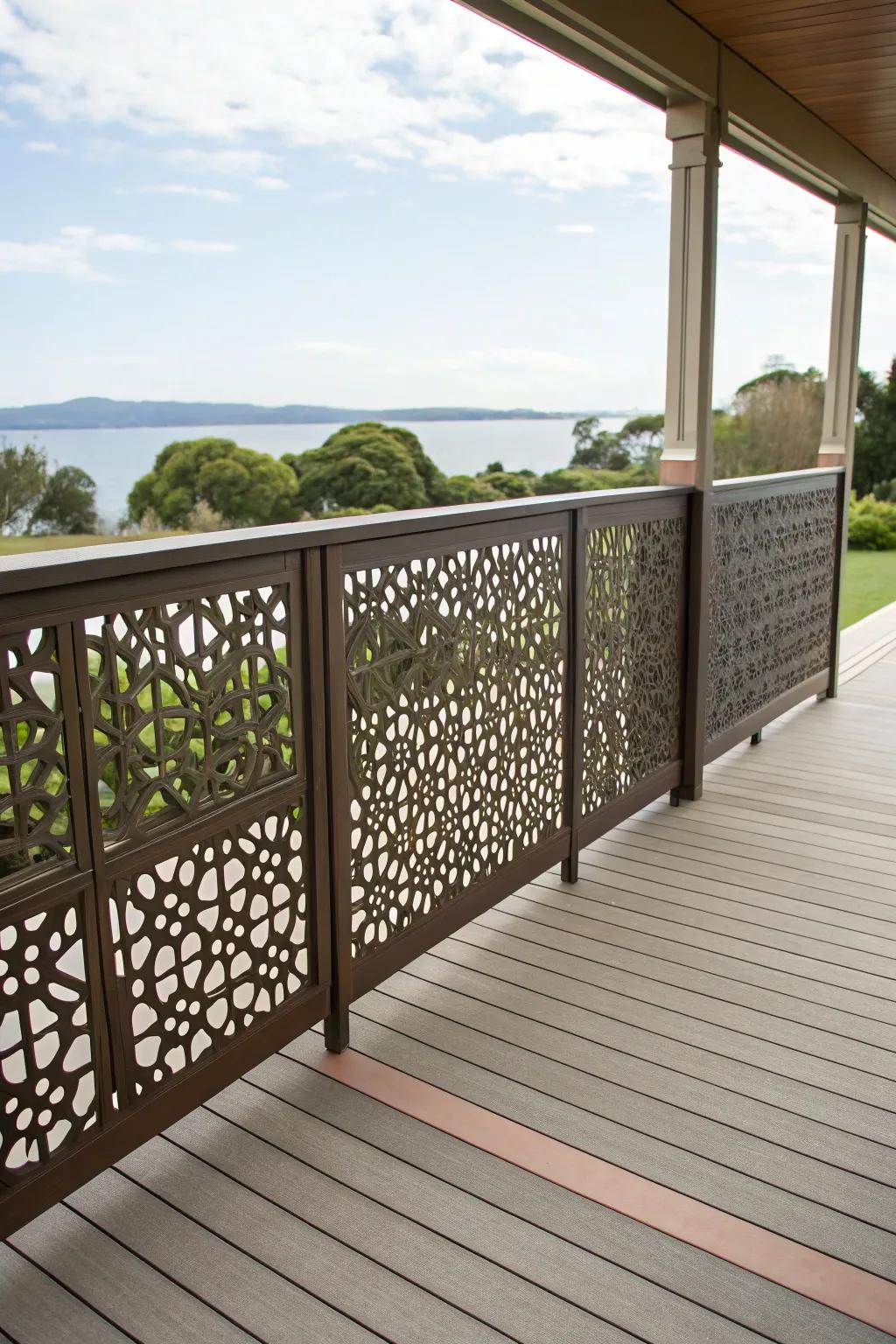 Decorative patterns inject visual depth into your deck skirting.