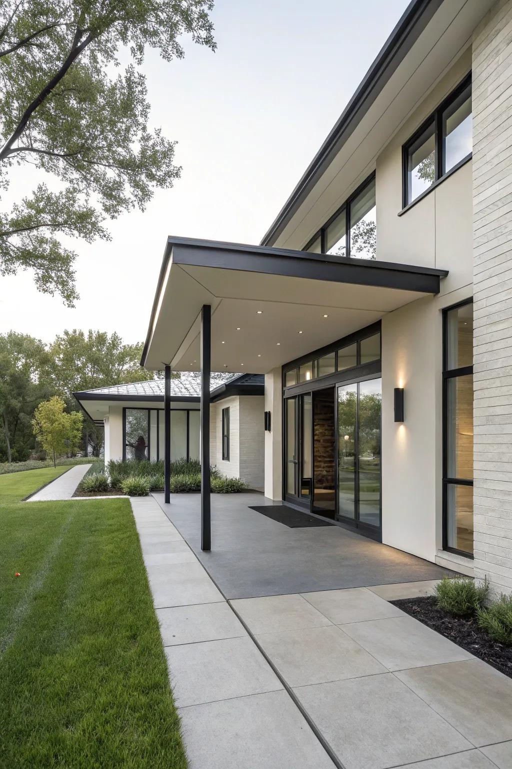 A roofed access delivers both protection and design.