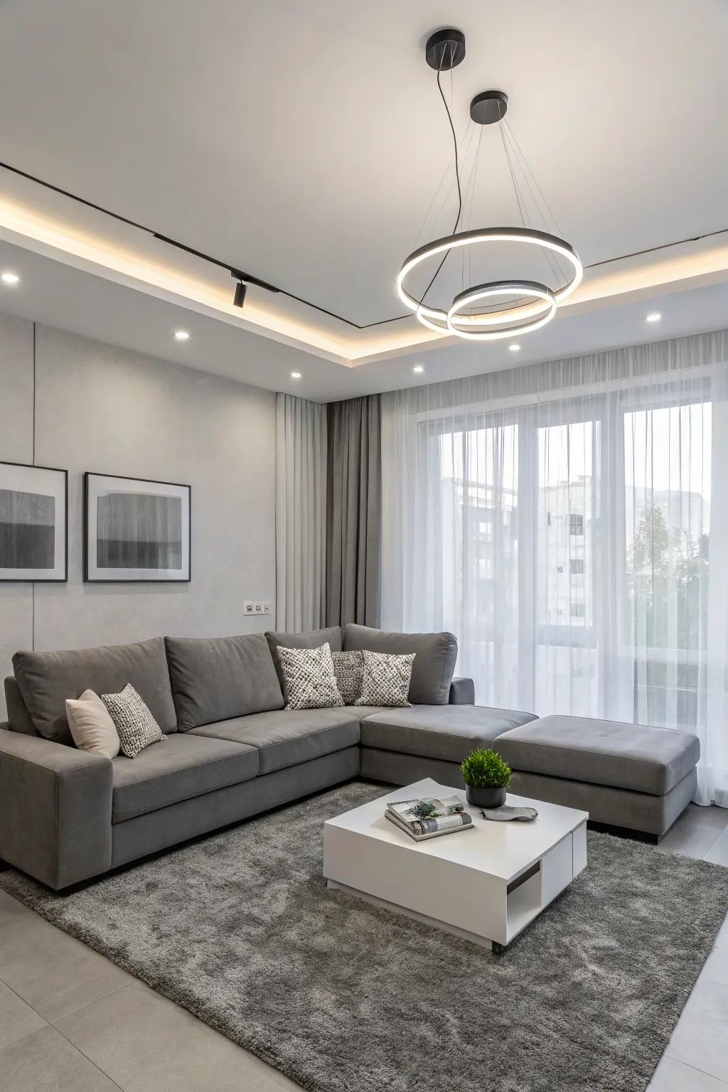 Strategic lighting creates ambiance.