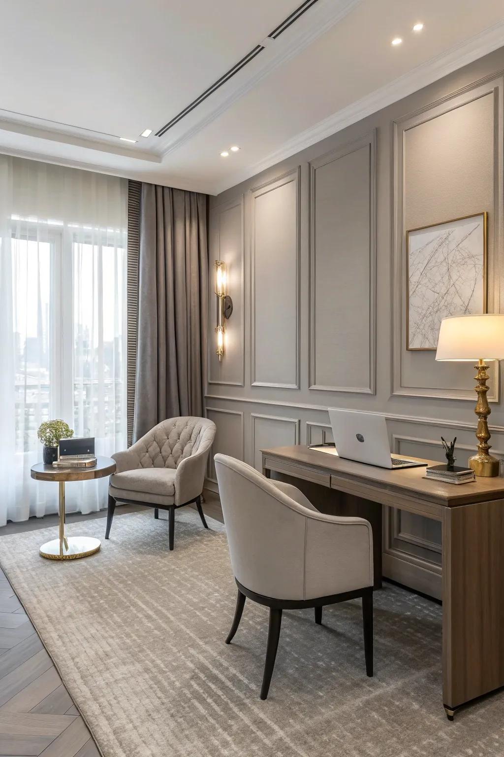 A space featuring a neutral color scheme with gentle tones.