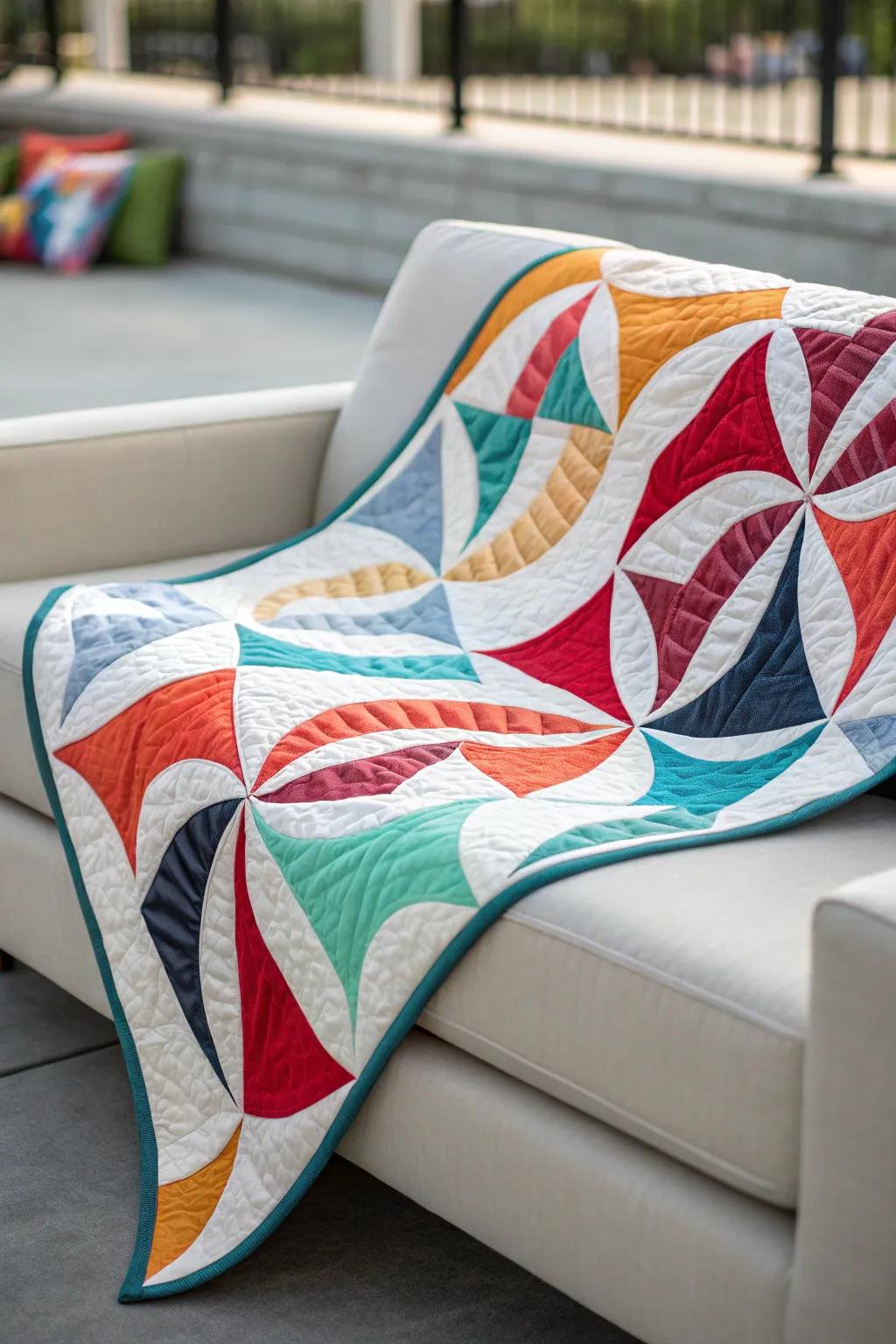 Imbalanced quilts present a contemporary spin with their singular sensation of motion.