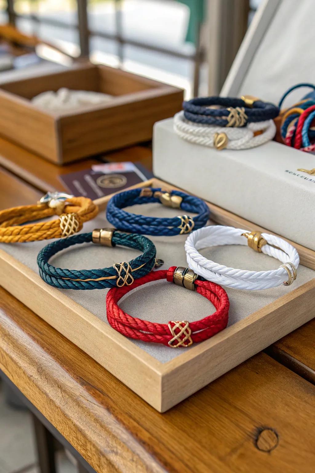 Mariner's tie adornments are a fashionable acknowledgment of maritime customs.