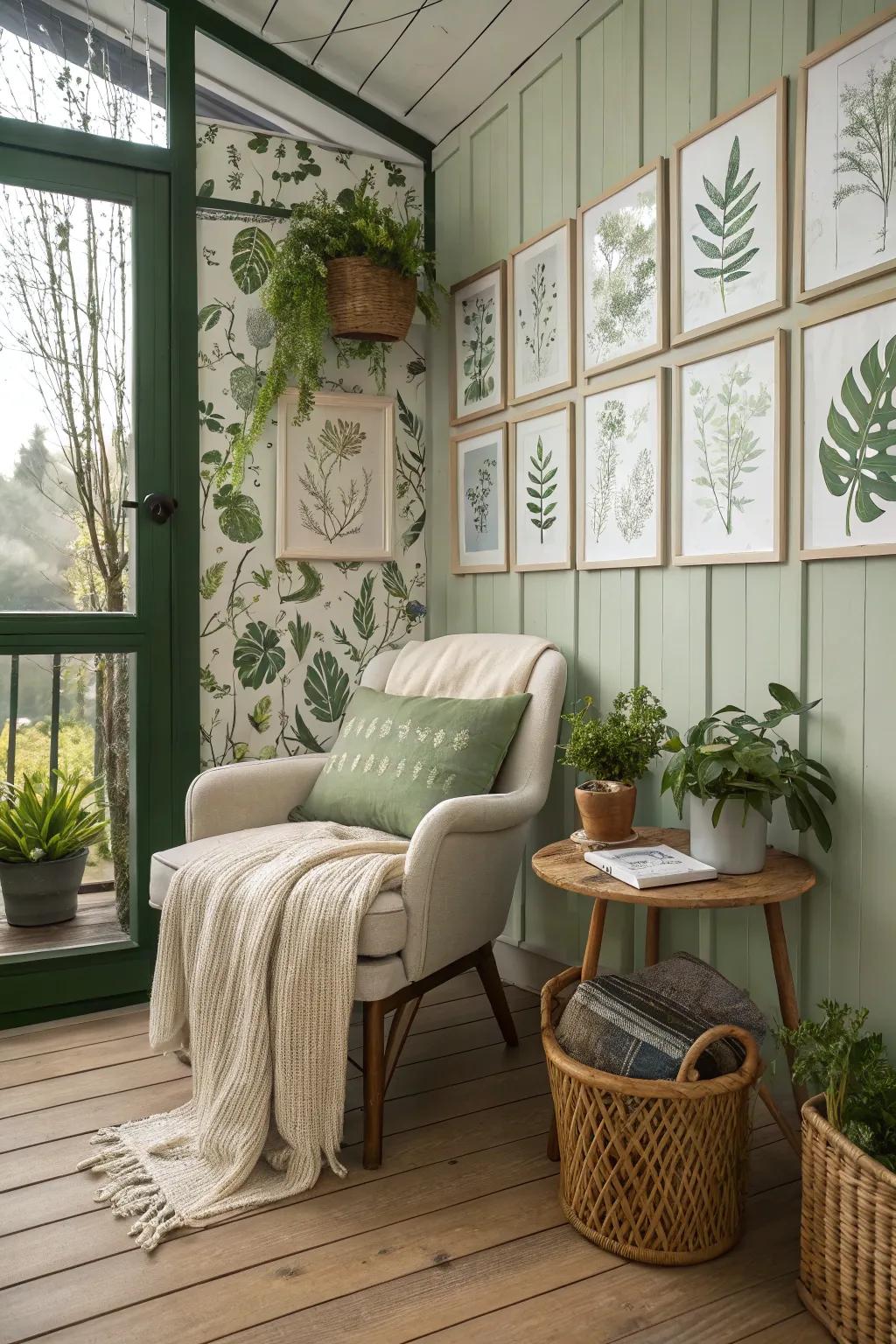 Build a peaceful secluded garden space inside with nature-inspired décor.