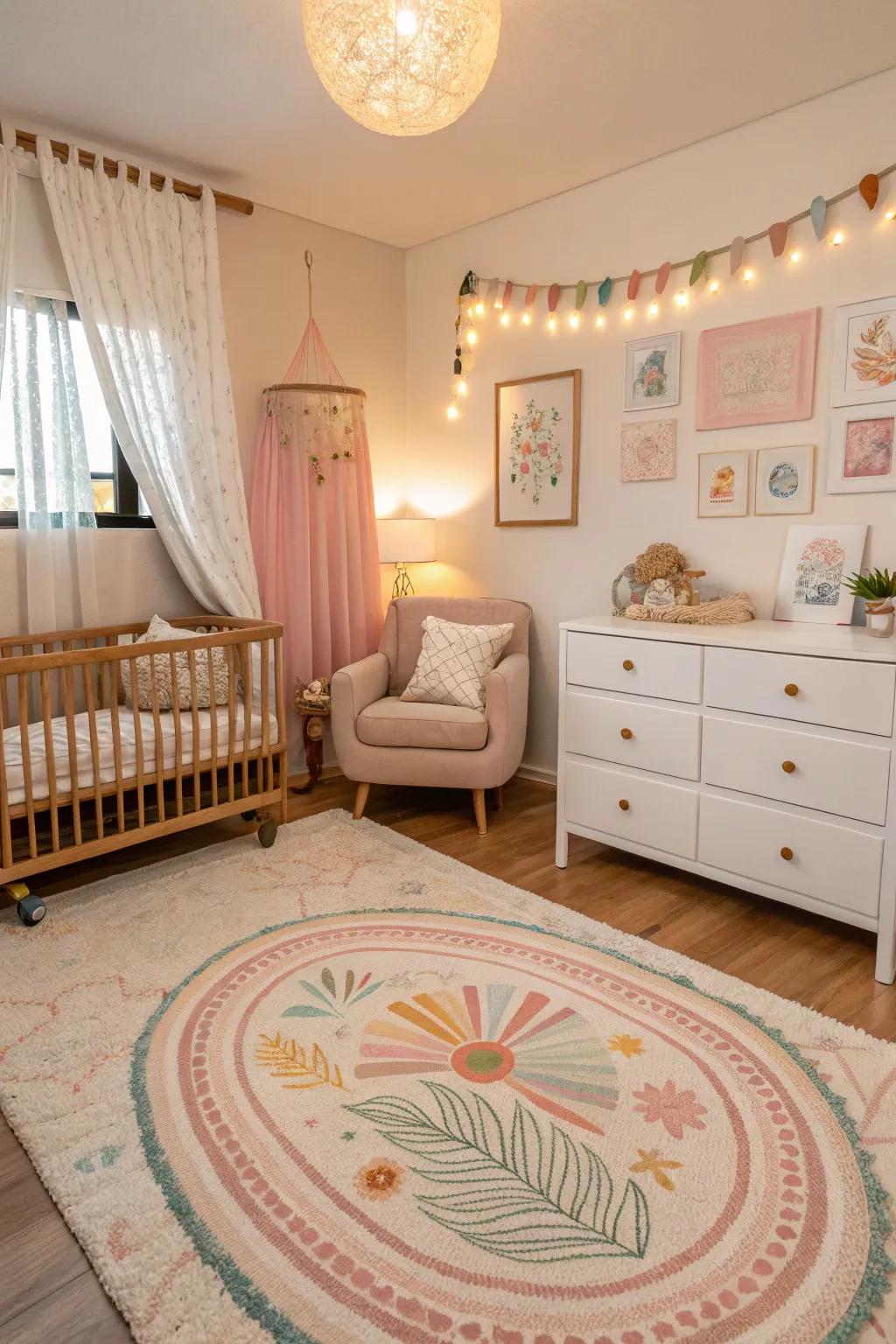 Cohesive layout is paramount in a stylish nursery.