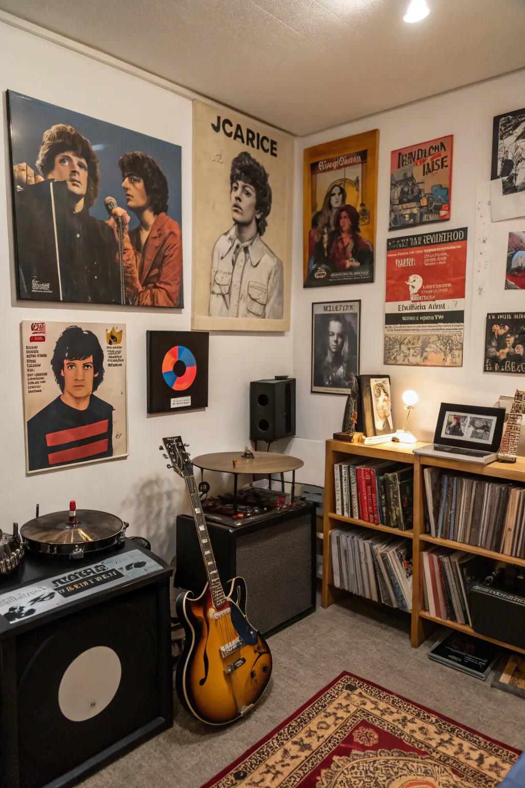 Artwork and keepsakes enrich the space with character.