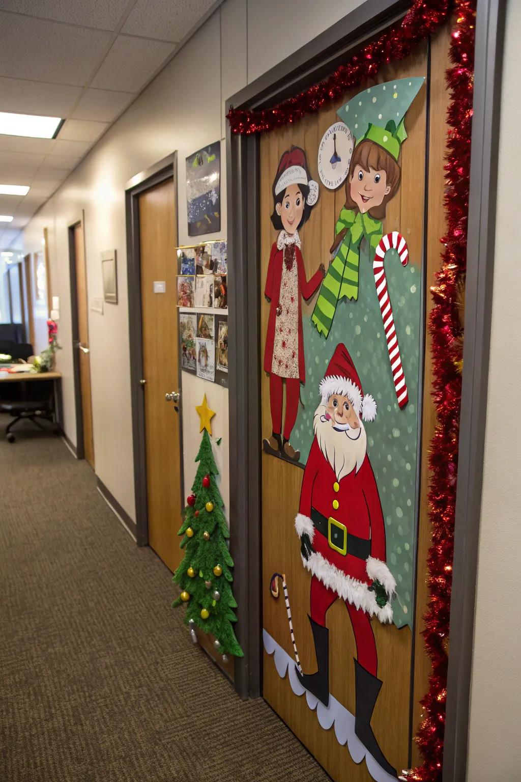 Transfer festive popular culture to your office entrance.
