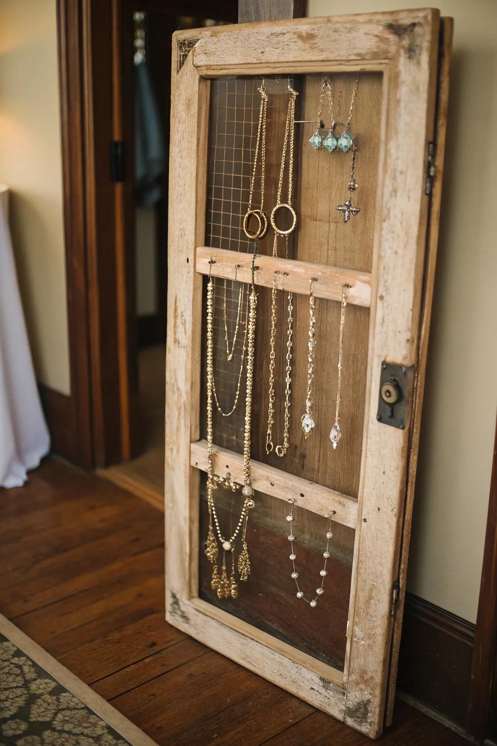 Transform vintage charm into a stunning jewelry display.