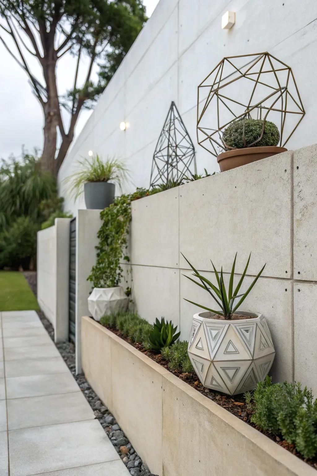Modern substances fashion polished and chic garden walls.