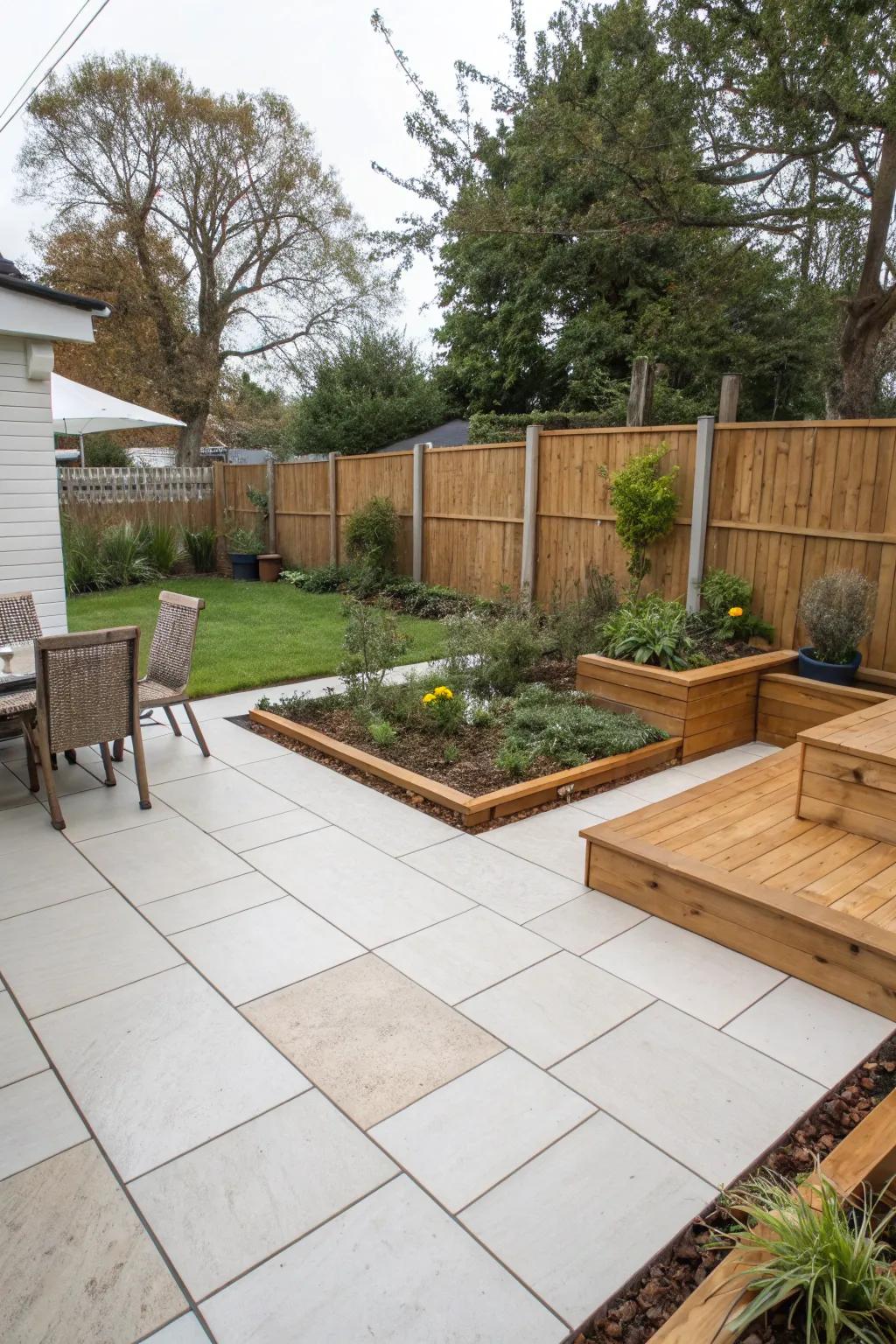 Create visual interest with varied material surfaces.