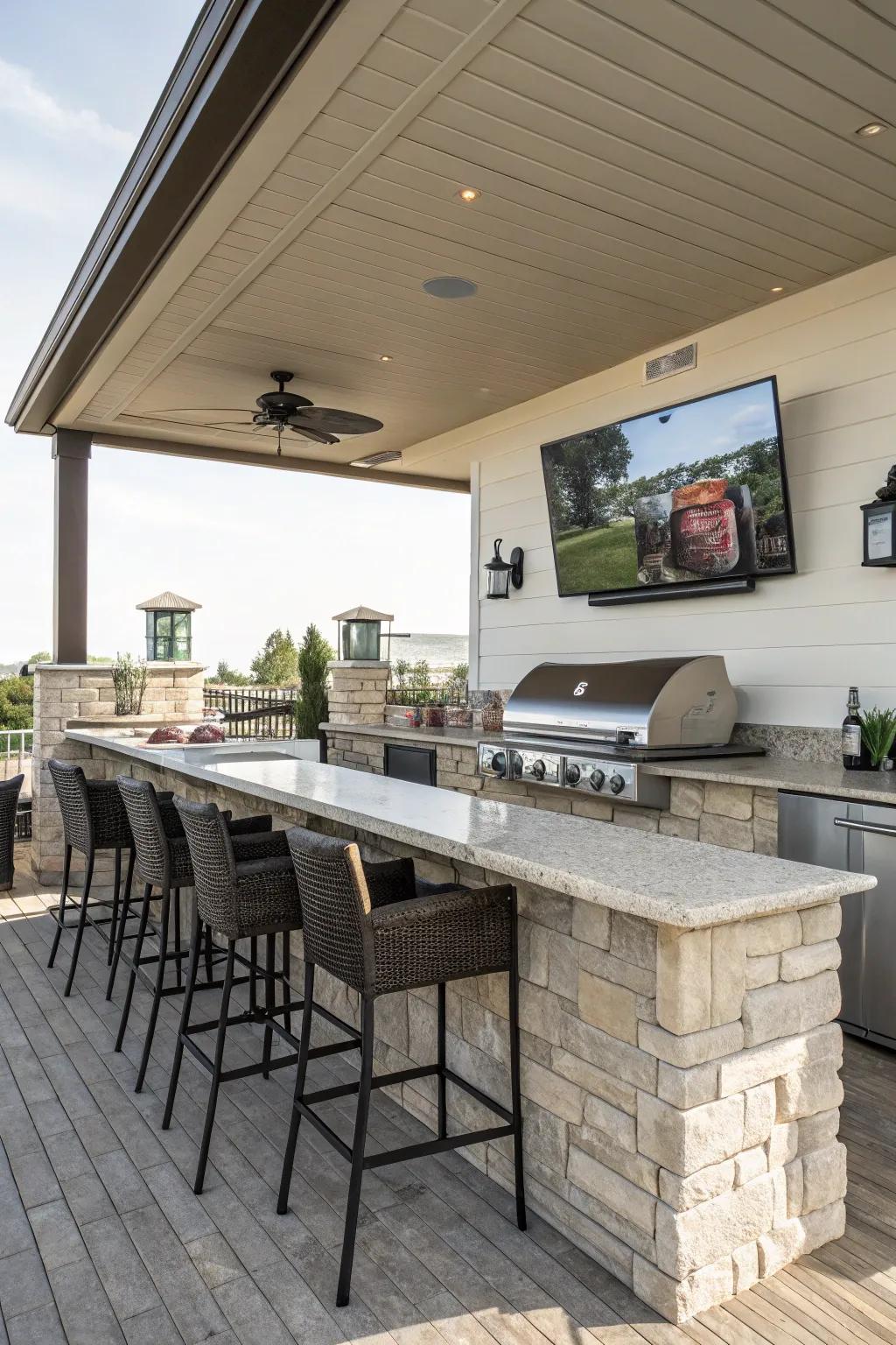 Unite culinary delights with amusement in your backyard cooking space.