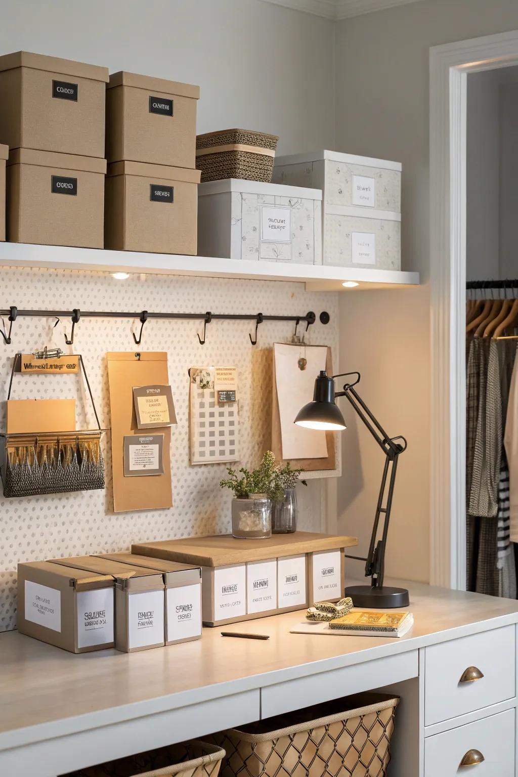 Changeable lighting for a well-lit and effective packing zone.