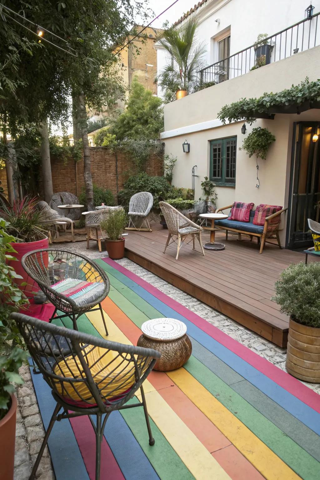 Playful lines can inject fun and character into your patio.