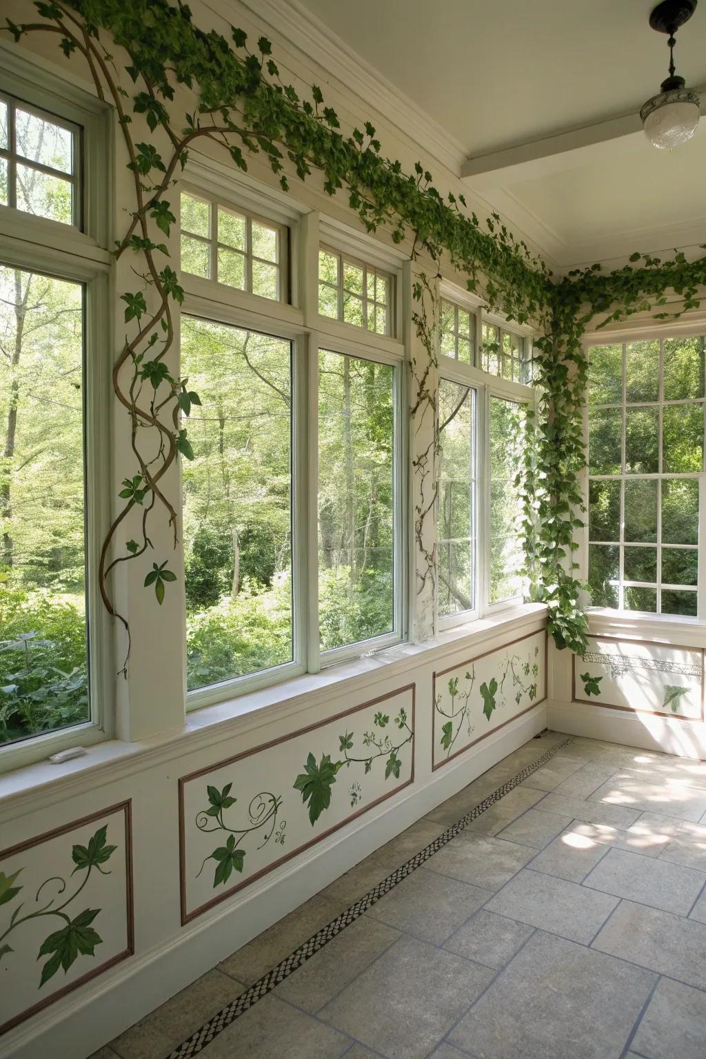 Fashion a serene retreat through nature-themed borders.