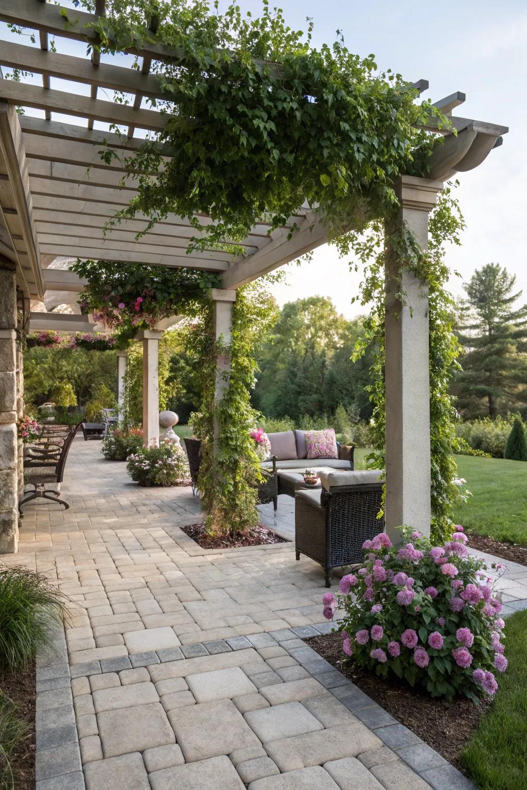 A lattice casts shade and gives definition to your patio.