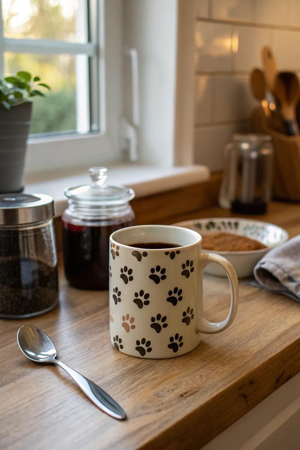 Pet-themed drinkware transforming ordinary mornings.