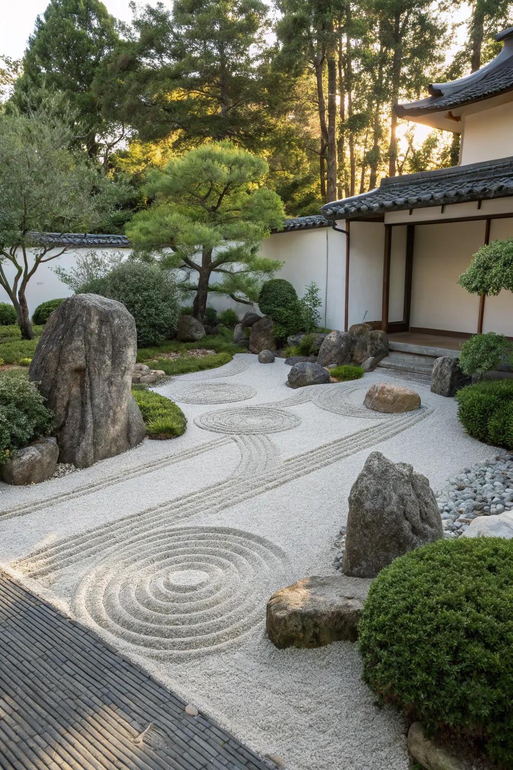 Find peace in a simple, chic Zen garden.