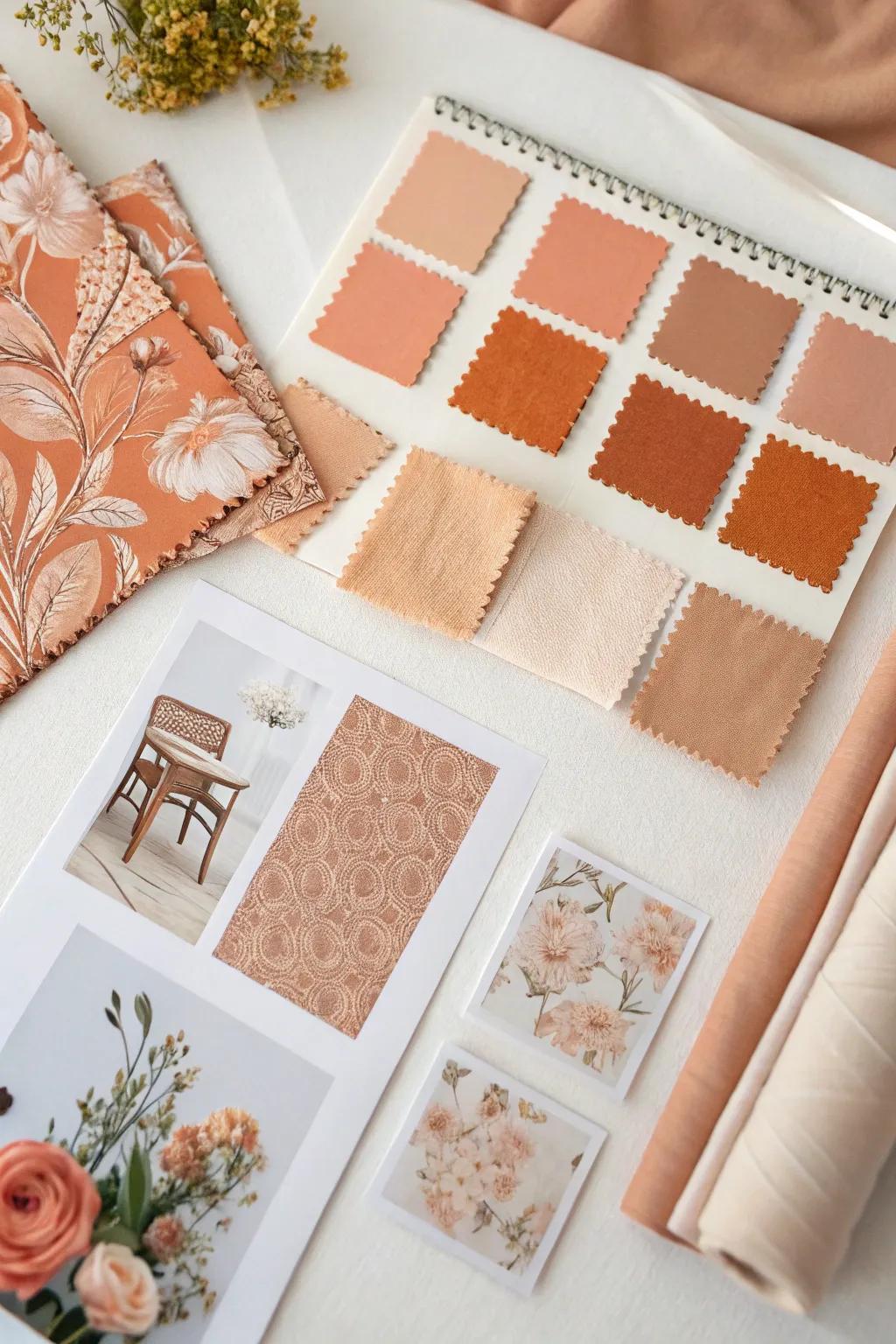 Inspiring apricot mood canvas to realize your nuptial vision.
