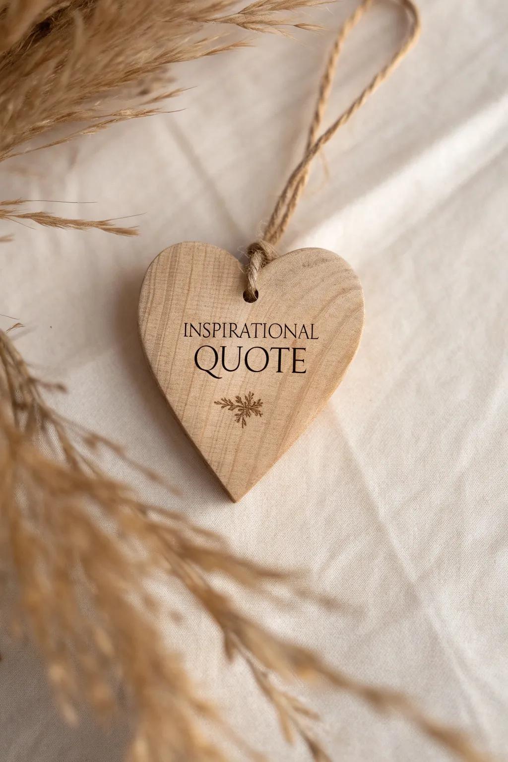 Spread warmth and positivity using an elegantly engraved heart-shaped decoration.