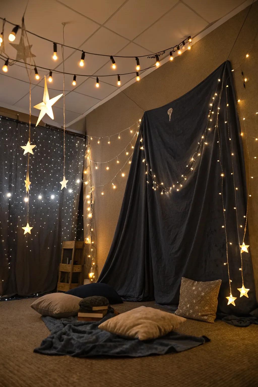 A captivating vision of a starlit night, ideal for fashioning bewitching snapshots.