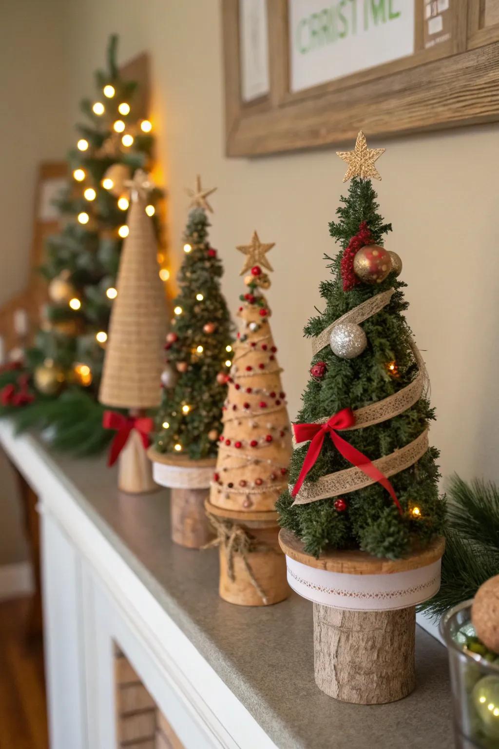 Craft your own cork Christmas trees for a creative and eco-friendly decor.