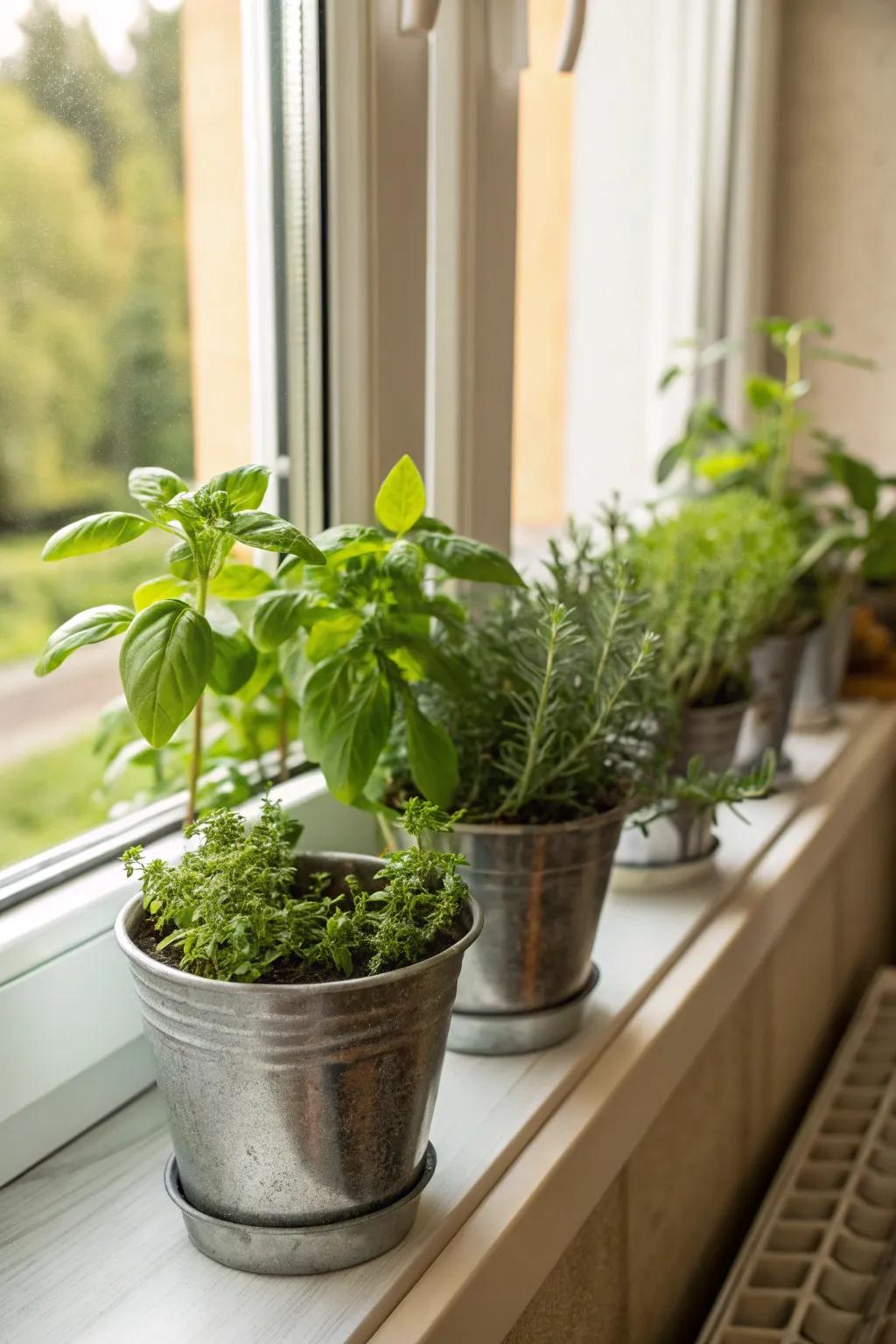 Enhance your cooking space with a convenient herb garden.