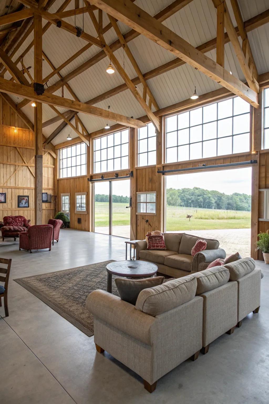 A spacious design offers adaptability and a welcoming atmosphere.