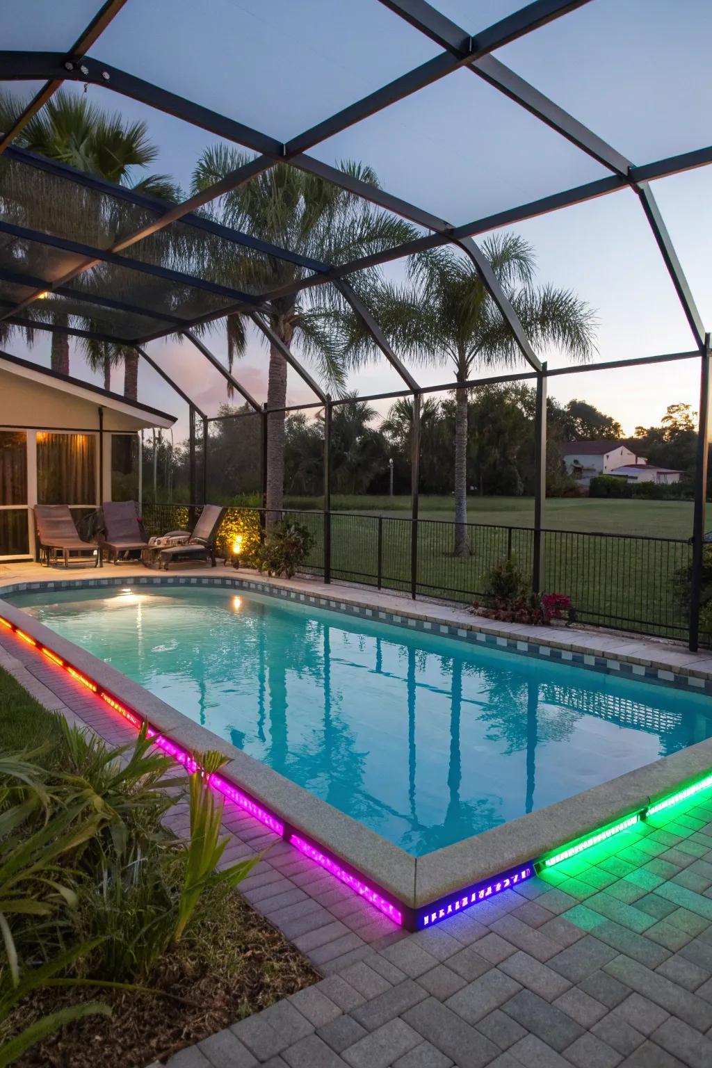 LED strips bestow a consistent, uniform radiance.