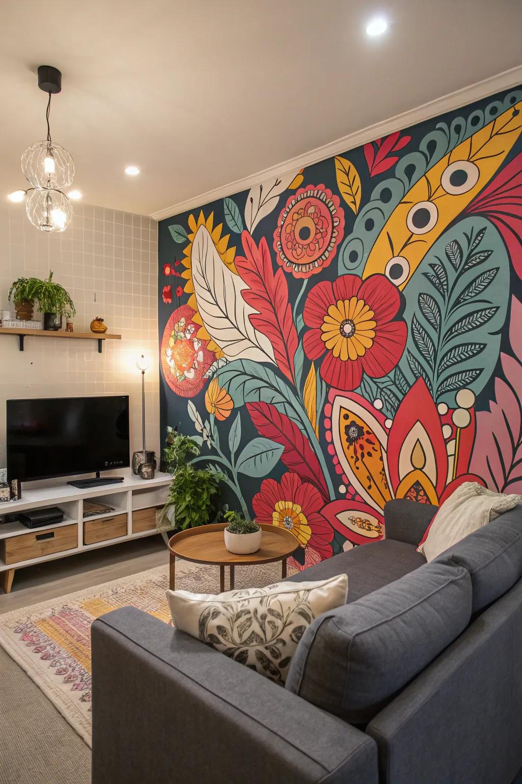A striking and captivating wall art piece commanding attention in a room.