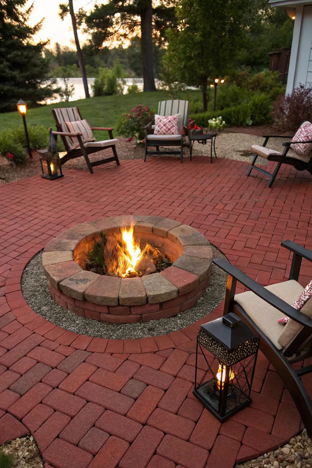 A bonfire contributes warmth and a focal point to your patio.