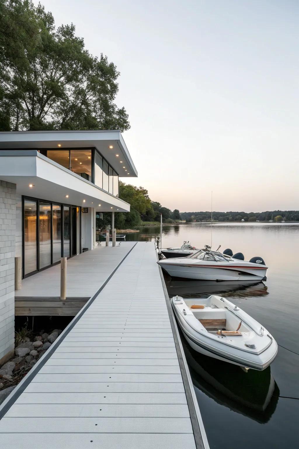 A dock design that radiates simplicity and elegance.