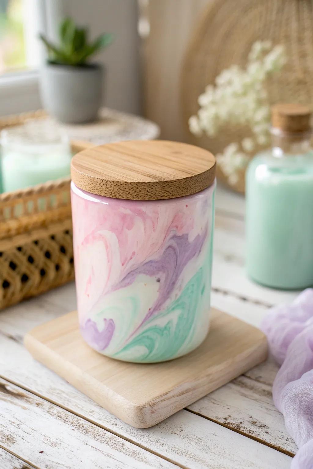 Embrace tranquility with this soft hue resin jar, an impeccable fusion of minimalist design and boho charm.