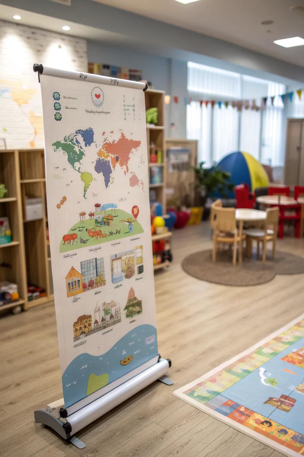 Make education captivating with an instructional map display.