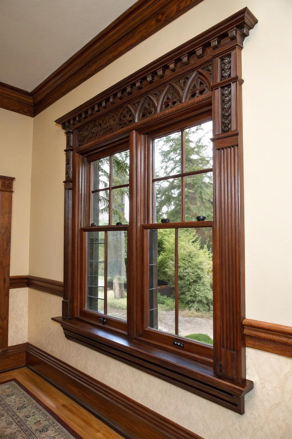 Dyed fir framing imparts dimension to your decor.