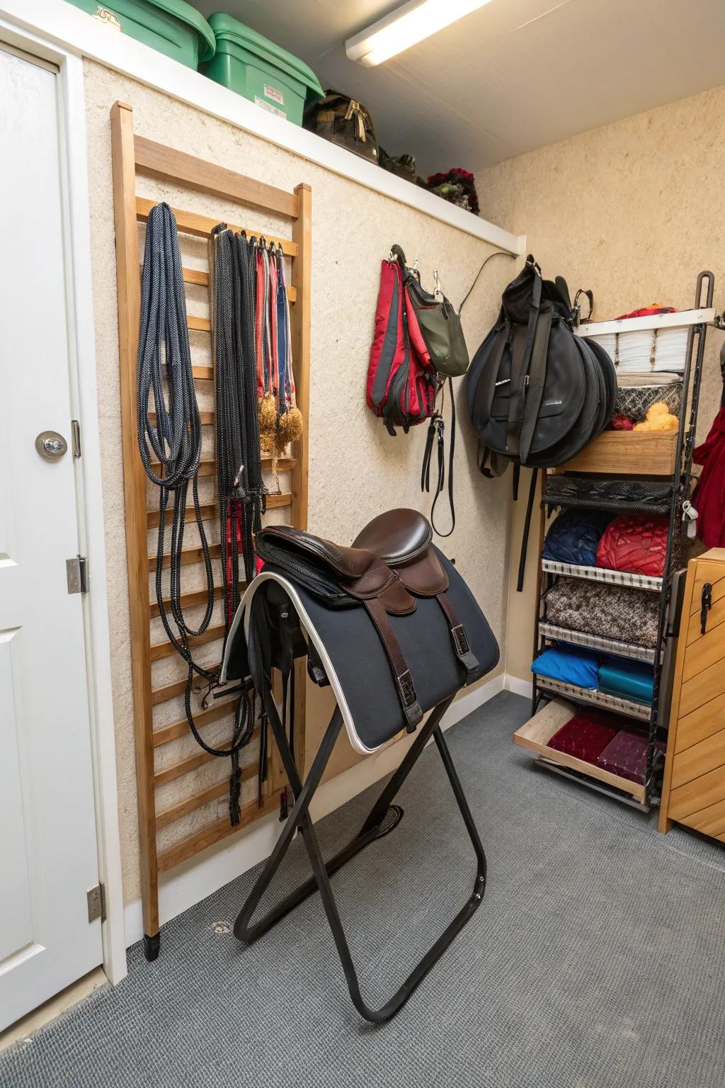 Collapsible supports provide space-saving options.