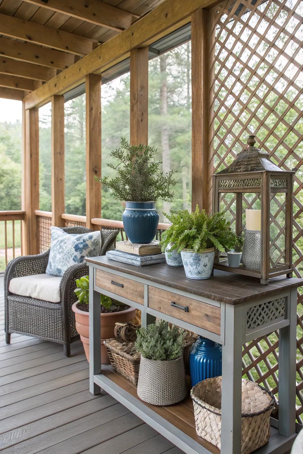 Complementary tables boost both aesthetic and functionality.