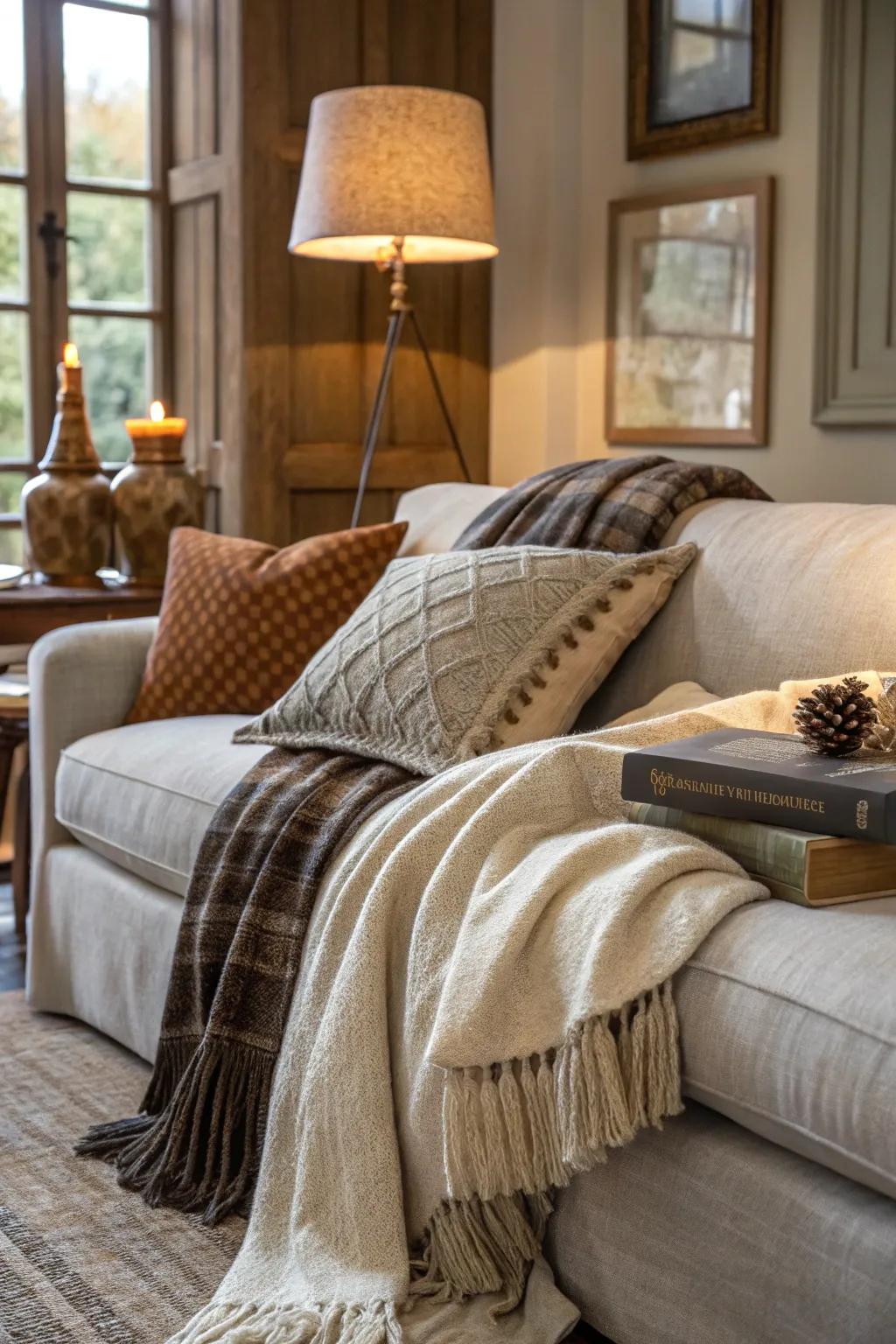 Arranged textures add richness and warmth.