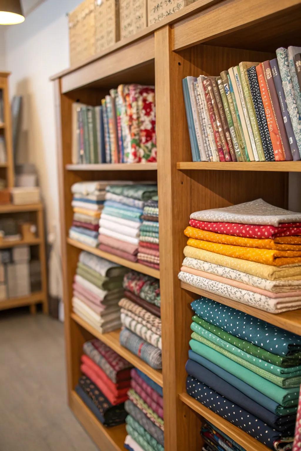 Open shelving blends practicality and elegance.