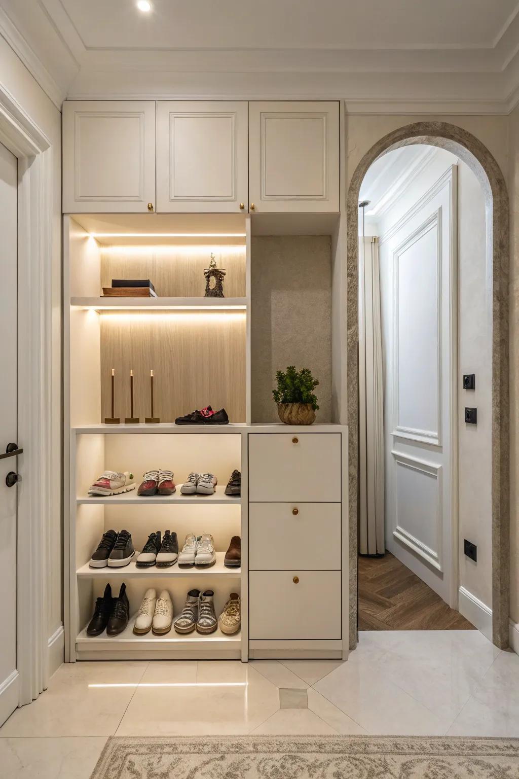 A simple shoe cabinet that's effortlessly stylish.