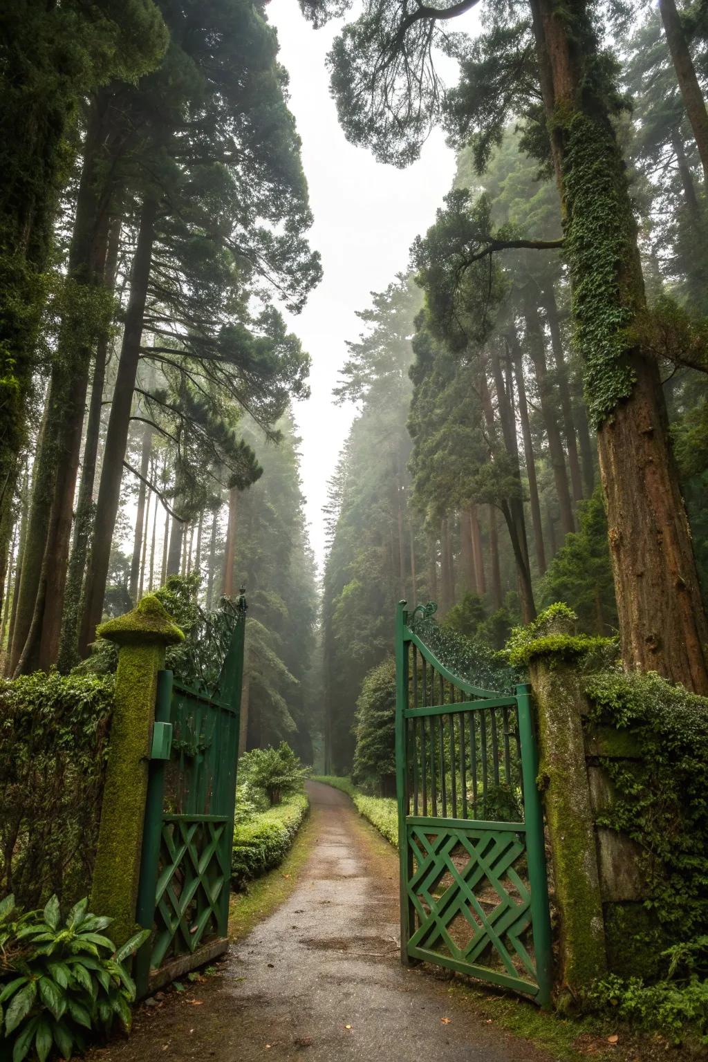 A hidden garden gate inviting exploration.