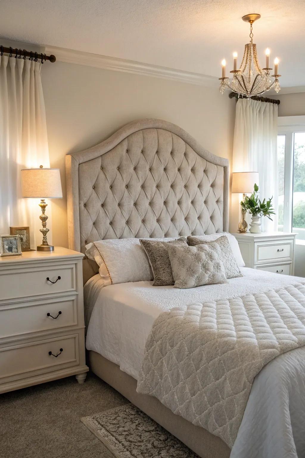 An outstanding headboard improving room design.