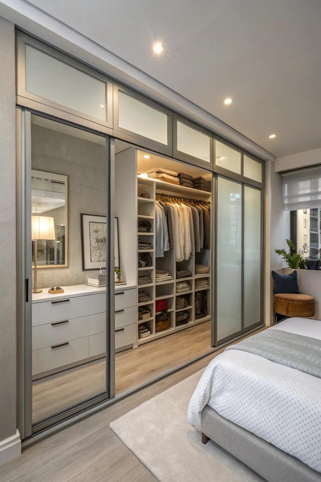 Combined storage for a clutter-free area.