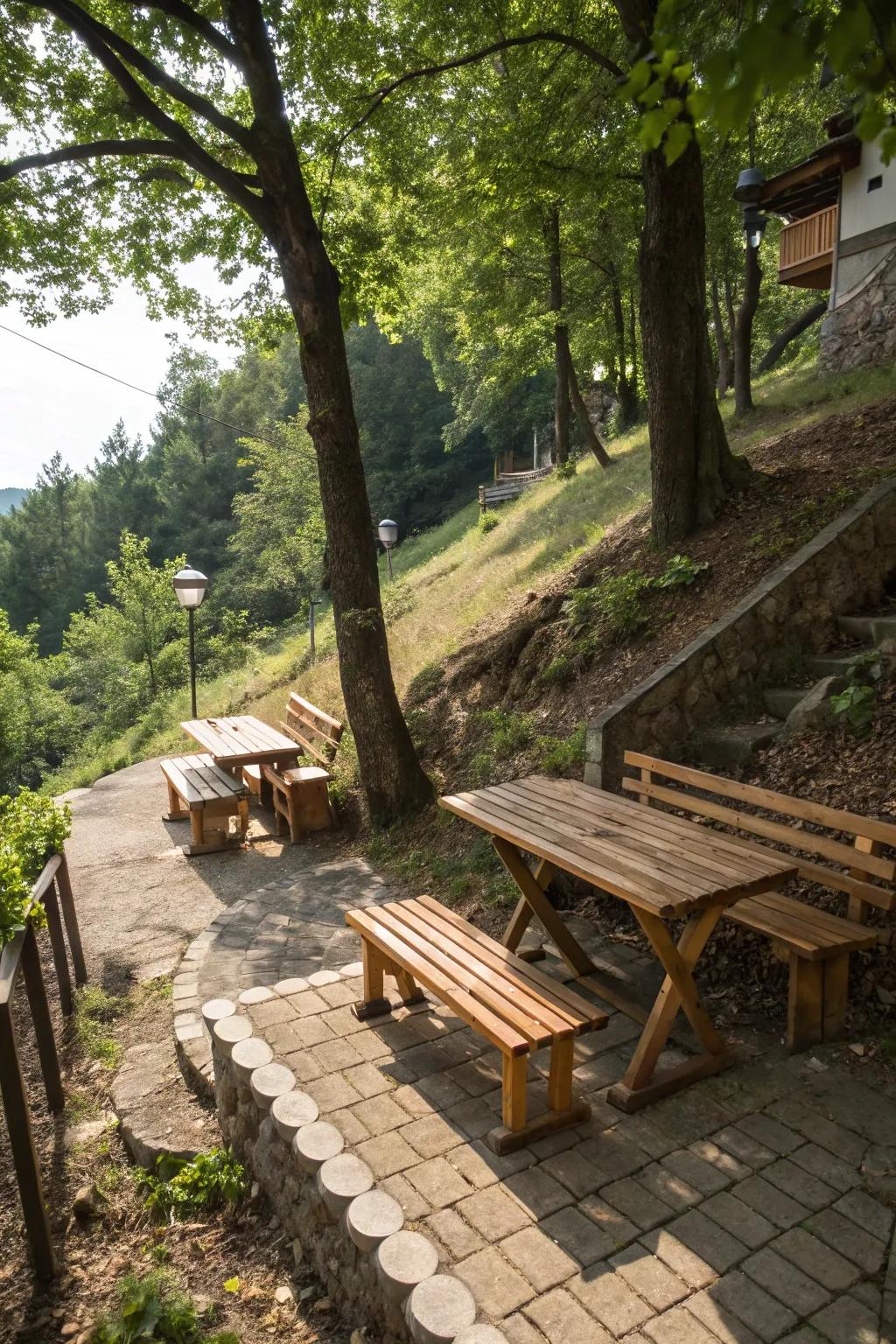 A relaxing spot encourages leisure on any slope.