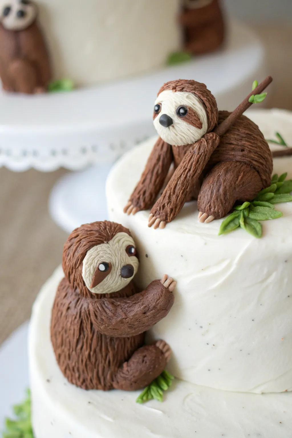 Small animal figures add charm to each bake.