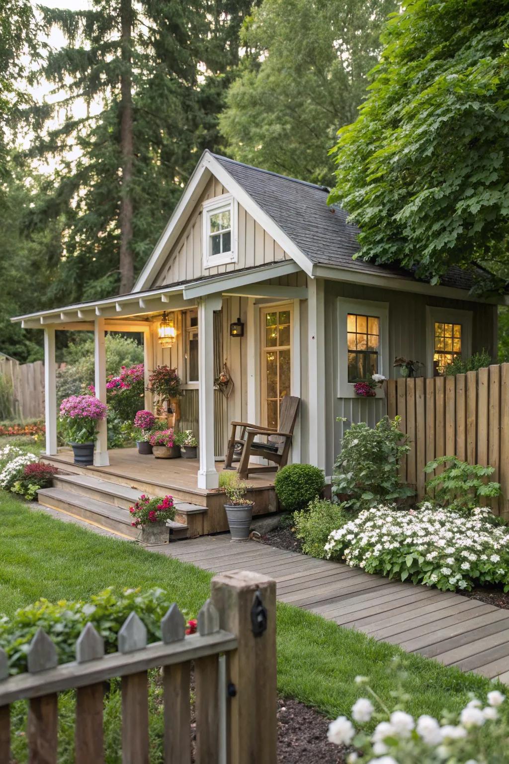 A cozy tiny house converted from a barn.