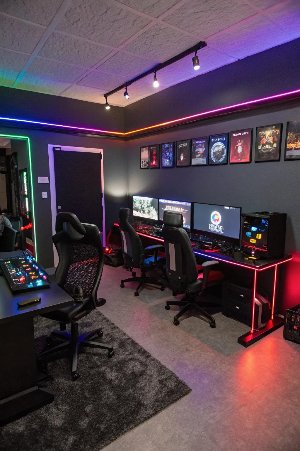 A good color plan makes your gaming room look great.