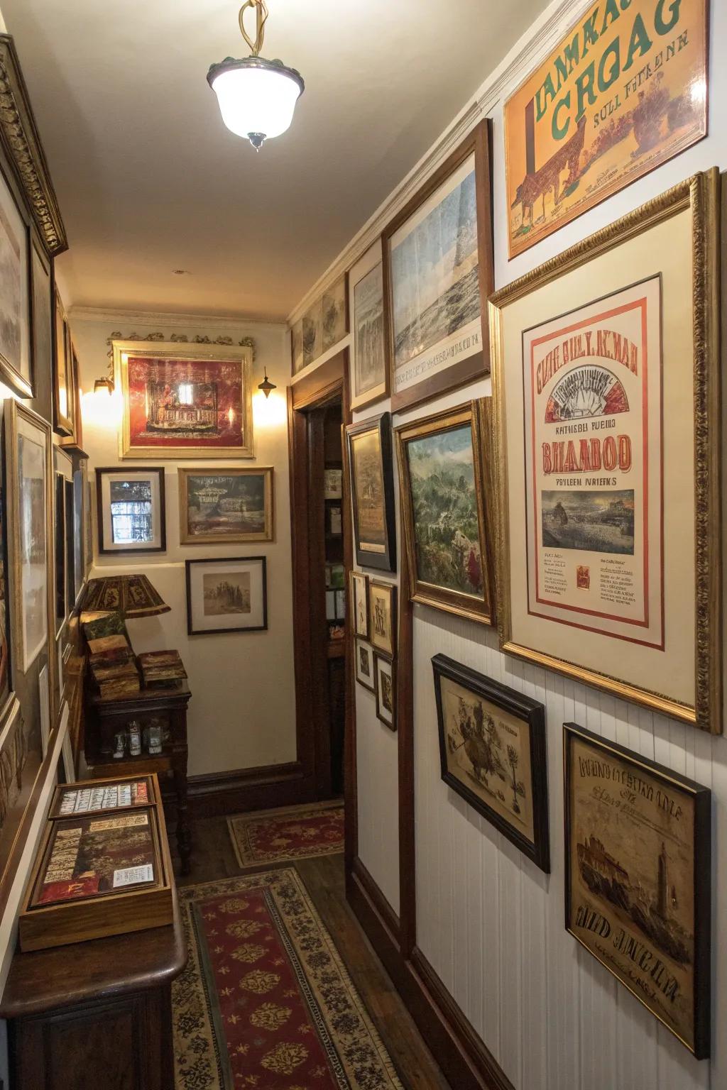 Personal touches such as artistic creations contribute character to this small cigar area.